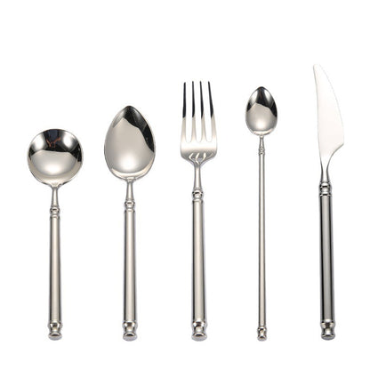 Nordic Home Kitchen Use Antique Flatware Set with Dinner Knife Salad Fork and Dessert Soup Spoon for Luxury Wedding Cutlery