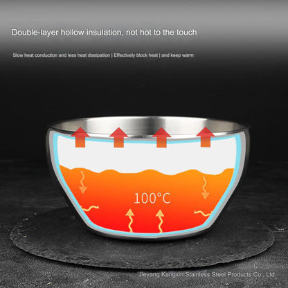 Polished 304 Stainless Steel Bowls Double-Walled Rice Soup Bowl Lid Stackable Serving Sustainable Bowl Salad Fruit Snack Cereal